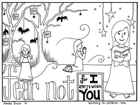 Halloween Coloring Pages: Do Not Fear Bible Verse