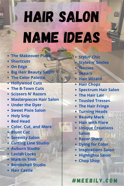 100+ Hair Salon Name Ideas | Hair salon names, Unique hair salon, Hair salon business
