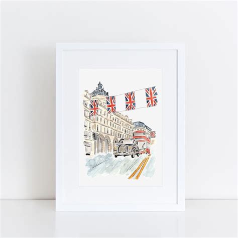 Oxford Street Art Print - Watercolor Painting of London | Etsy art prints, Art prints, Street art