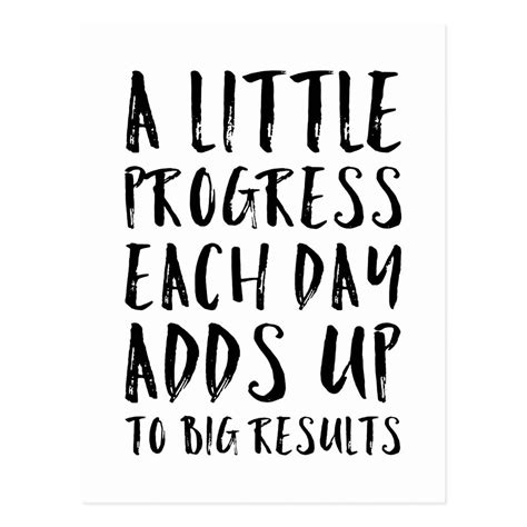 A Little Progress Motivational Quote Postcard | Zazzle | Reflection quotes, Progress quotes ...