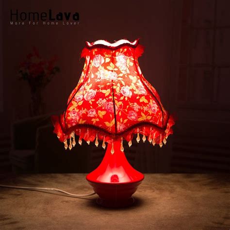 Hot 2016 New Christmas Holiday Gift Novelty Red Table Lamp For Wedding Bedroom Ceramic Desk Lamp ...
