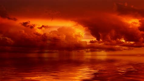 Download wallpaper 1920x1080 red clouds, storm, sunset, art, full hd ...