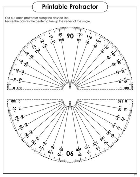 Printable 360 Degree Protractor | Protractor, Compass directions ...