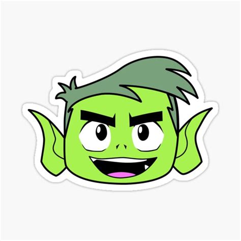 "Beastboy´s face" Sticker for Sale by JamesCMarshall | Redbubble