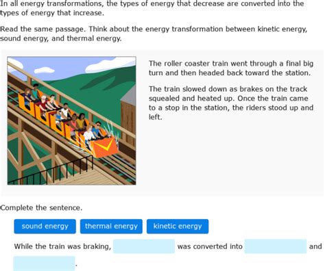 IXL | Explore energy transformations: roller coaster ride | 7th grade science