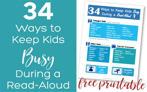 Read-Aloud Activities to Keep Little Hands Busy - FREE PRINTABLE