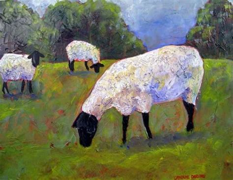 Sheep Paintings | Grazing Art Suffolk Sheep | Suffolk sheep, Sheep ...