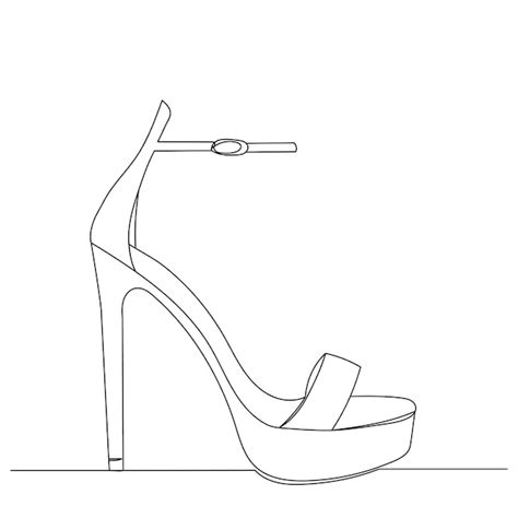 Premium Vector | Women's sandals drawing by one continuous line sketch ...