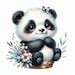 Cute Panda Clipart, 10 JPG High Quality Watercolor Paintings, Cute Animals, Kids Room and ...