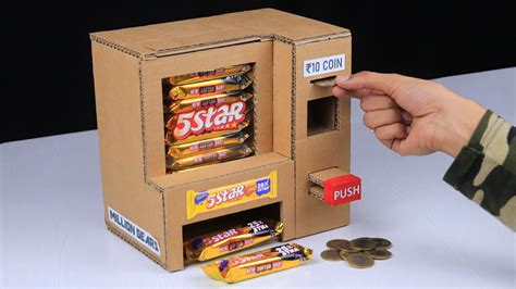 How to Make A Chocolate Vending Machine From Cardboard Without DC Motor - YouTube