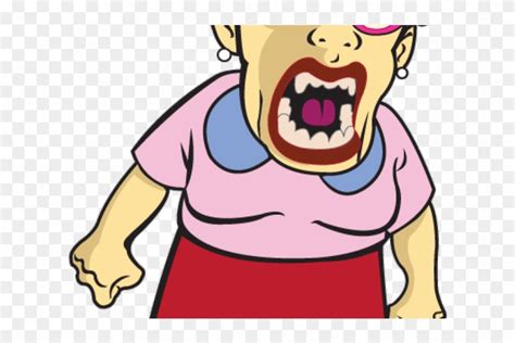 Anger Clipart Teacher Angry - Angry Old Lady Cartoon, HD Png Download - 640x480(#2327448) - PngFind