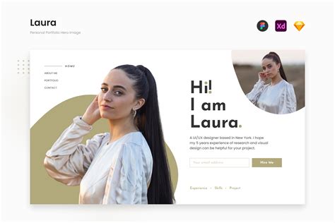 Laura - Simple Personal Portfolio Header Hero Template Design Templates ...