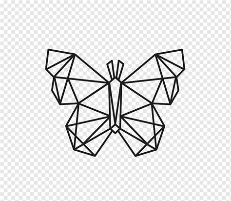 Butterfly Black And White, Geometry, Tattoo, Polygon, Monarch Butterfly, Drawing, Decal, Point ...