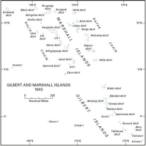 [Map] 1943 map of the Marshall and Gilbert Islands | Gilbert islands, Map, Island map