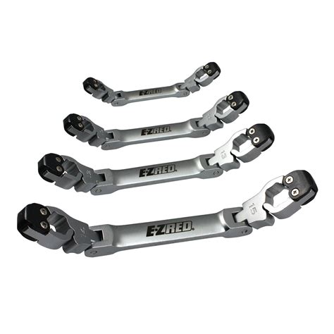 Ratcheting Double Box Flare Nut Line Wrench Set 4-Pc | EZ Red | LW4M