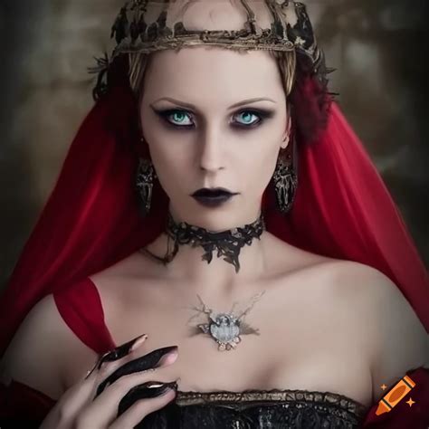 Hyper-realistic portrait of a gothic noble woman on Craiyon