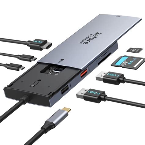 Buy USB-C Hub with M.2 NVMe SSD Enclosure, 7-in-1 Docking Station ...