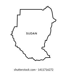 Outline Map Sudan Vector Design Template Stock Vector (Royalty Free) 1411716272 | Shutterstock