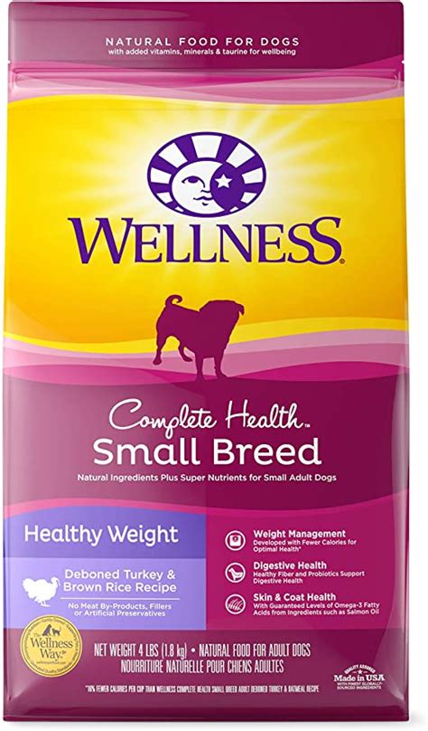 Amazon.com: Wellness Natural Pet Food Complete Health Natural Dry Small Breed Healthy Weight Dog ...