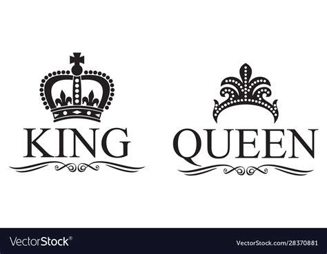 King and queen crowns design Royalty Free Vector Image