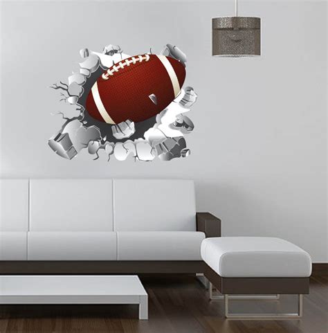 Football Wall Decal, Football Decor, Vinyl Wall Graphics, Removable Sticker, Football Wall Art ...