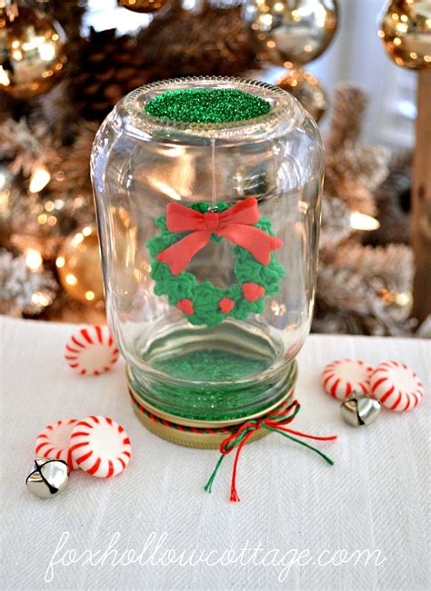 Make a Dollar Tree Mason Jar Christmas Snow Globe - Fox Hollow Cottage