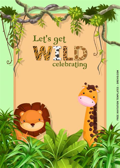 11+ Fun Jungle Birthday Party Invitation Templates | Download Hundreds FREE PRINTABLE Birthday ...