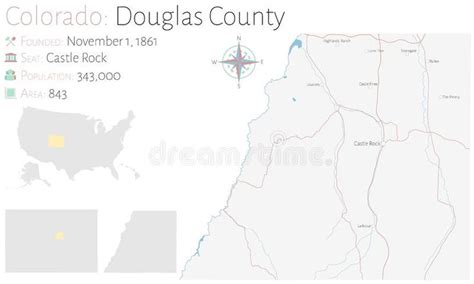 Map of Douglas County in Colorado. Large and detailed map of Douglas ...