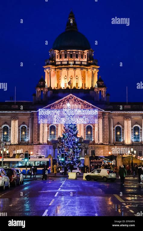 Christmas lights at Belfast City Hall, Northern Ireland Stock Photo - Alamy