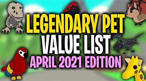 All Legendary Pets Value List April 2021 Edition in Adopt Me (Roblox ...