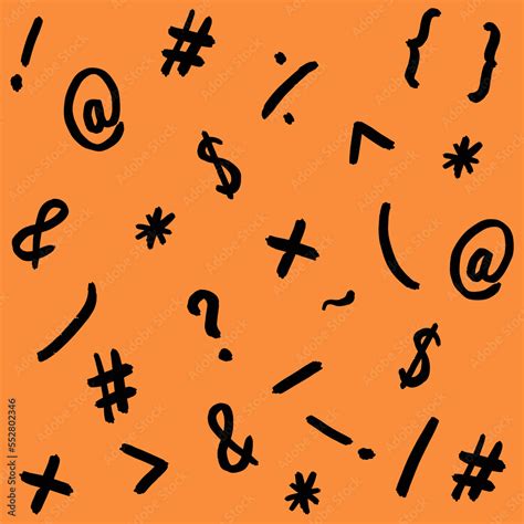 pattern with the image of keyboard symbols. Punctuation marks. Template for applying to the ...