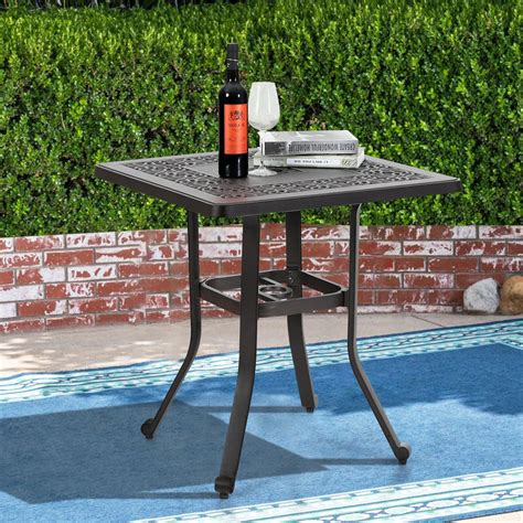 MF Studio Outdoor Table Cast Aluminum Bistro Square Dining Table with ...