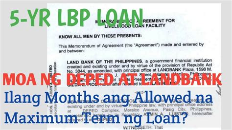 Years Term Ng Landbank Loan Bahagi Ba Ng Moa Sa Pagitan Ng Deped At ...