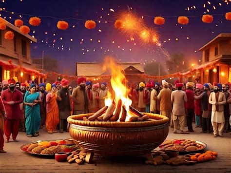 Premium AI Image | Lohri Festival celebration background