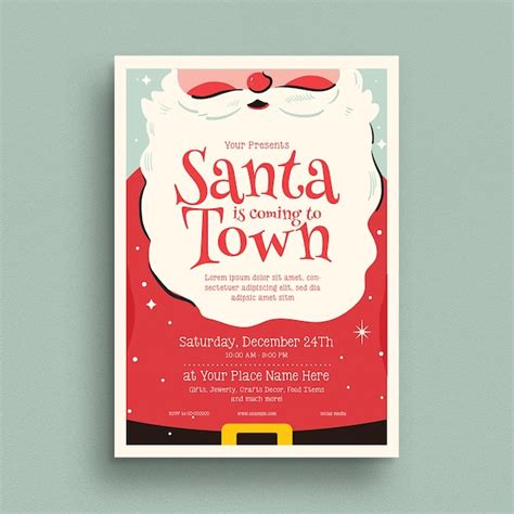 Premium PSD | Christmas santa town event flyer