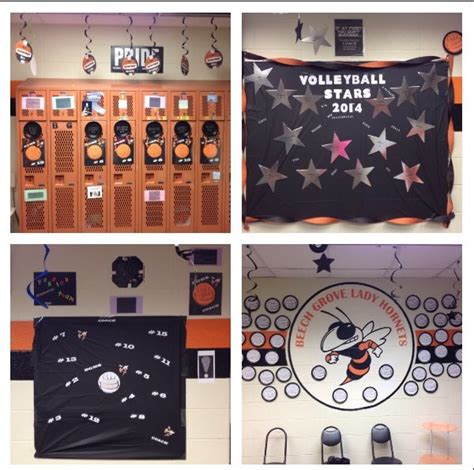 Decorating the Varsity Volleyball Locker Room. "Volleyball Stars" theme ...