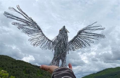 Eagle Sculpture Eagle Art Bird Art Wire Sculpture Fathers - Etsy UK