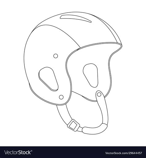 Crash helmet lining draw profile Royalty Free Vector Image