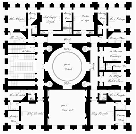 the floor plan for an old house with several rooms and floors, including one in black and