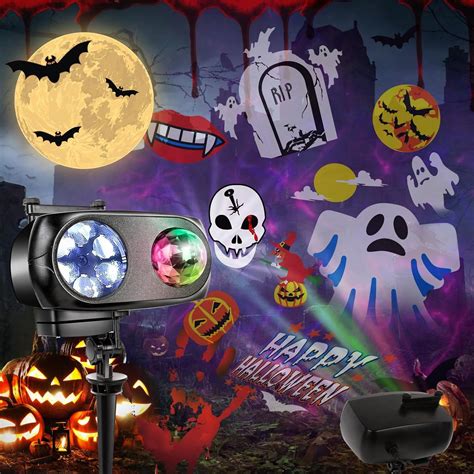 LAYADO Christmas Halloween Projector Lights, 12 Slides Patterns & 10 ...