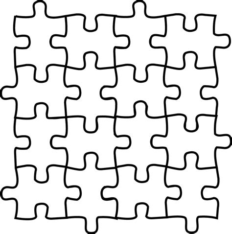 Puzzle Pieces Coloring Page - Free Clip Art