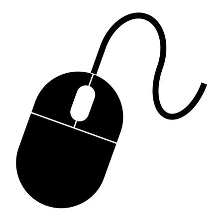 Vector illustration of large black computer mouse icon | Freestock icons