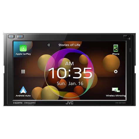 JVC Double DIN Fixed Face 6.8″ Mechless Digital Media Receiver with Bluetooth, Apple CarPlay ...