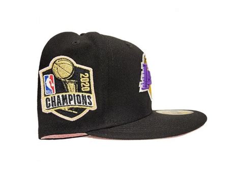 Los Angeles Lakers 2020 Champs Black Pink 59Fifty Fitted Hat by NBA x ...