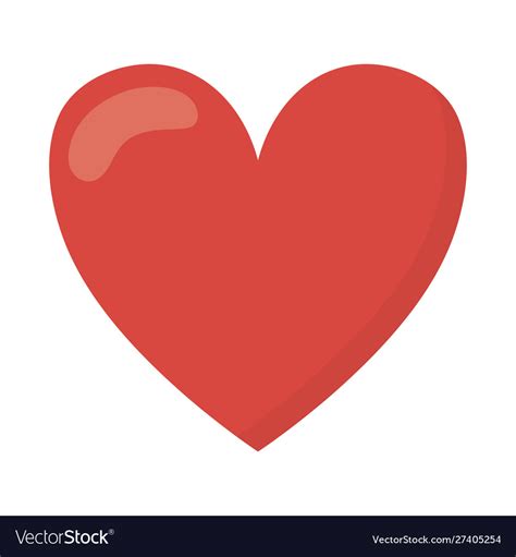 Red love heart white background Royalty Free Vector Image