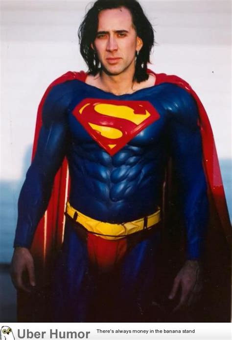 Nicolas Cage in the finalized Superman suit from the cancelled Tim ...