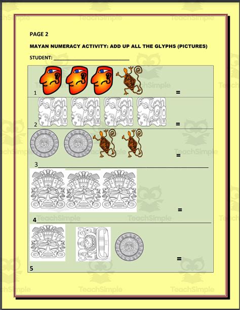 Mayan Math Assignment: Numeracy by Teach Simple