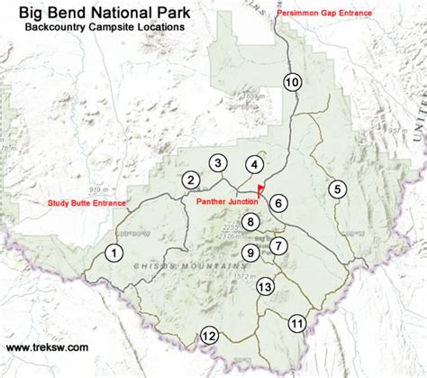 backcountry campsite locations - Trek Southwest