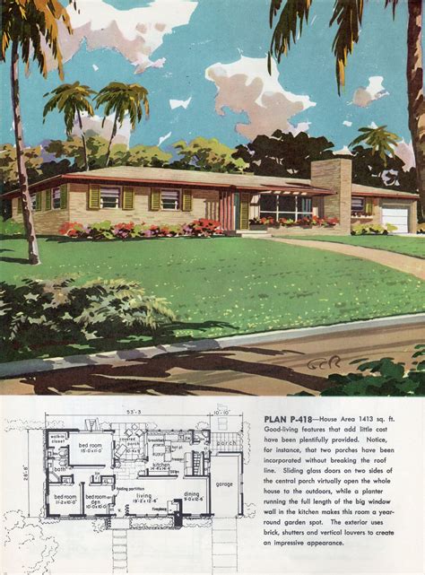 1960S Ranch House Plans - Wood Or Laminate