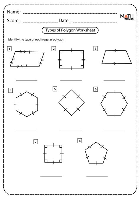 Classifying or Identifying Polygons Worksheets - Math Monks